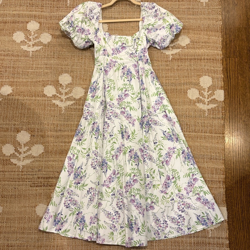 Hill House Floral Matilda Dress - White and Purple